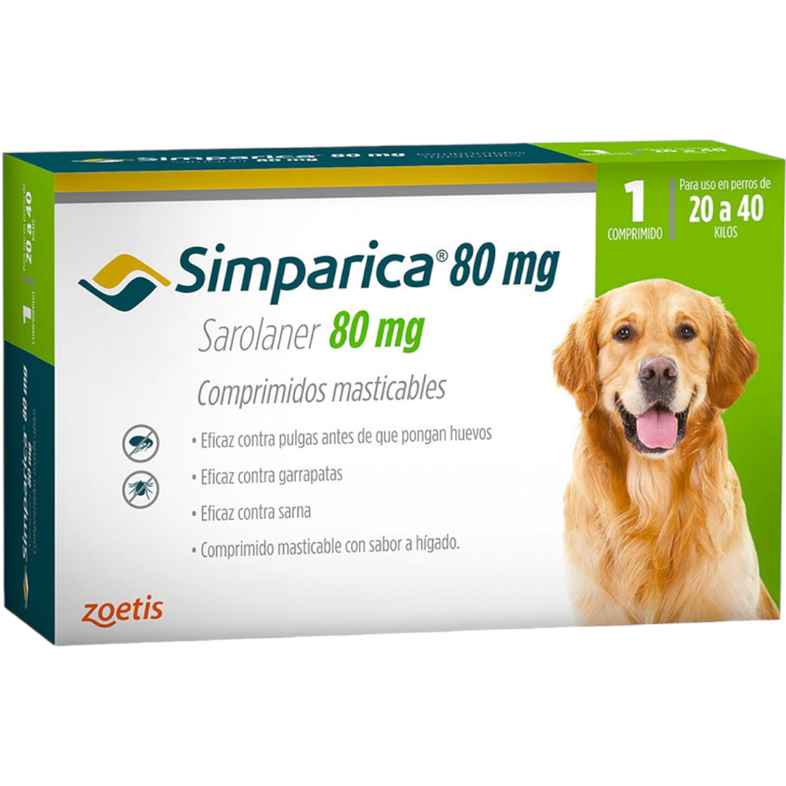 Simparica 1 comprimido 20 a 40 kilos perros 1