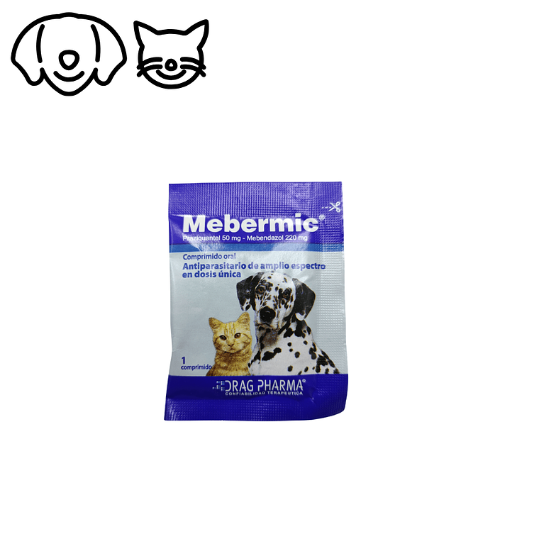 Pastilla Antiparasitario Interno perros y gatos Mebermic 1