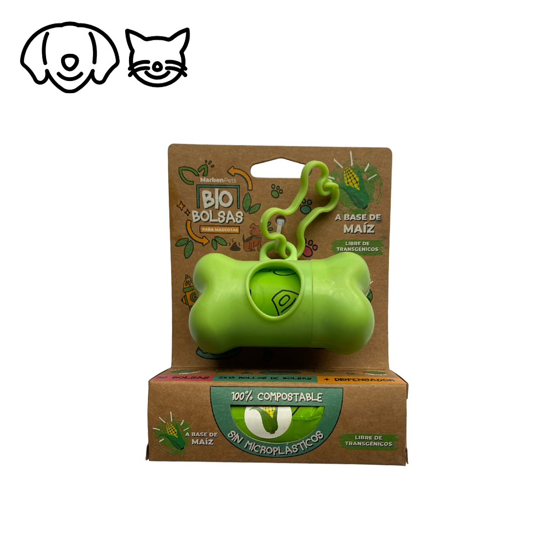 Dispensador de bolsas huesito más 2 rollos 2