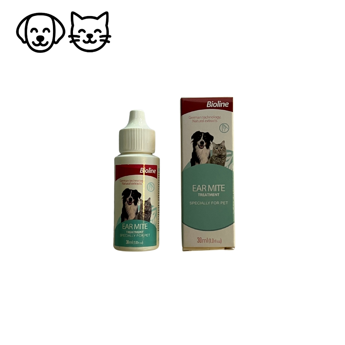 Aceite para ácaros de oídos para mascotas Bioline 1