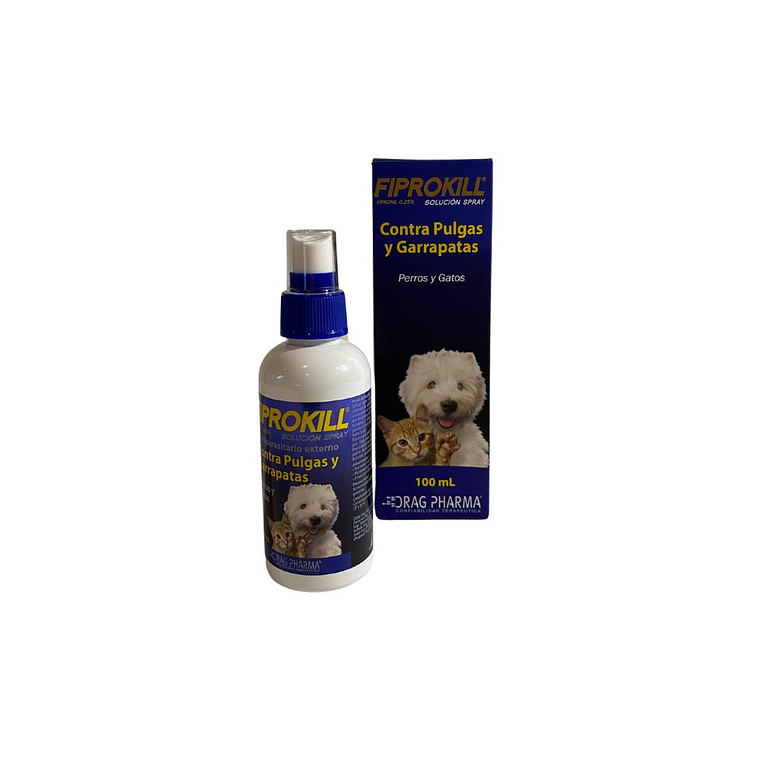 Spray antipulgas y garrapatas para mascotas 100 ml Fiprokil 2
