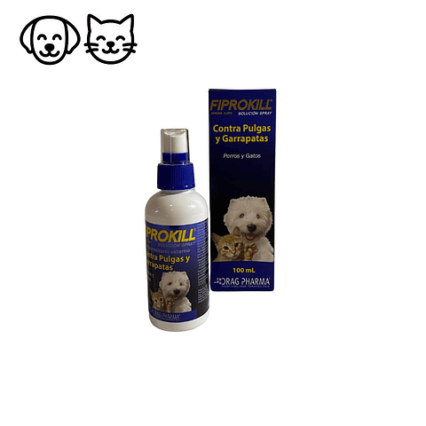 Spray antipulgas y garrapatas para mascotas 100 ml Fiprokil