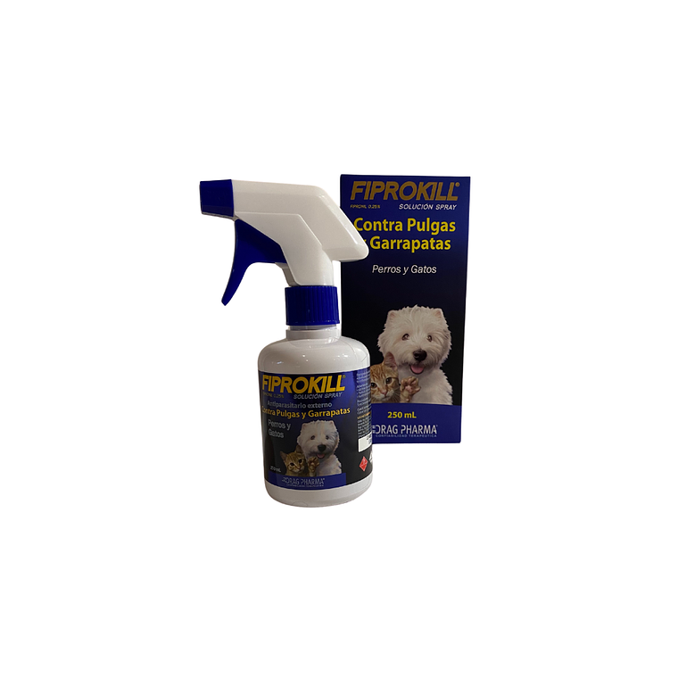 Spray antipulgas y garrapatas para mascotas 250 ml Fiprokil 2