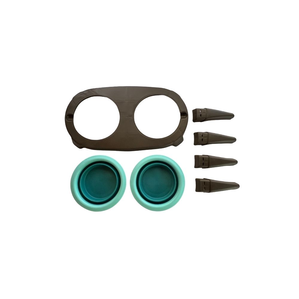 Plato en altura doble plegable para mascotas 5