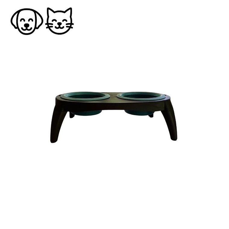 Plato en altura doble plegable para mascotas 1