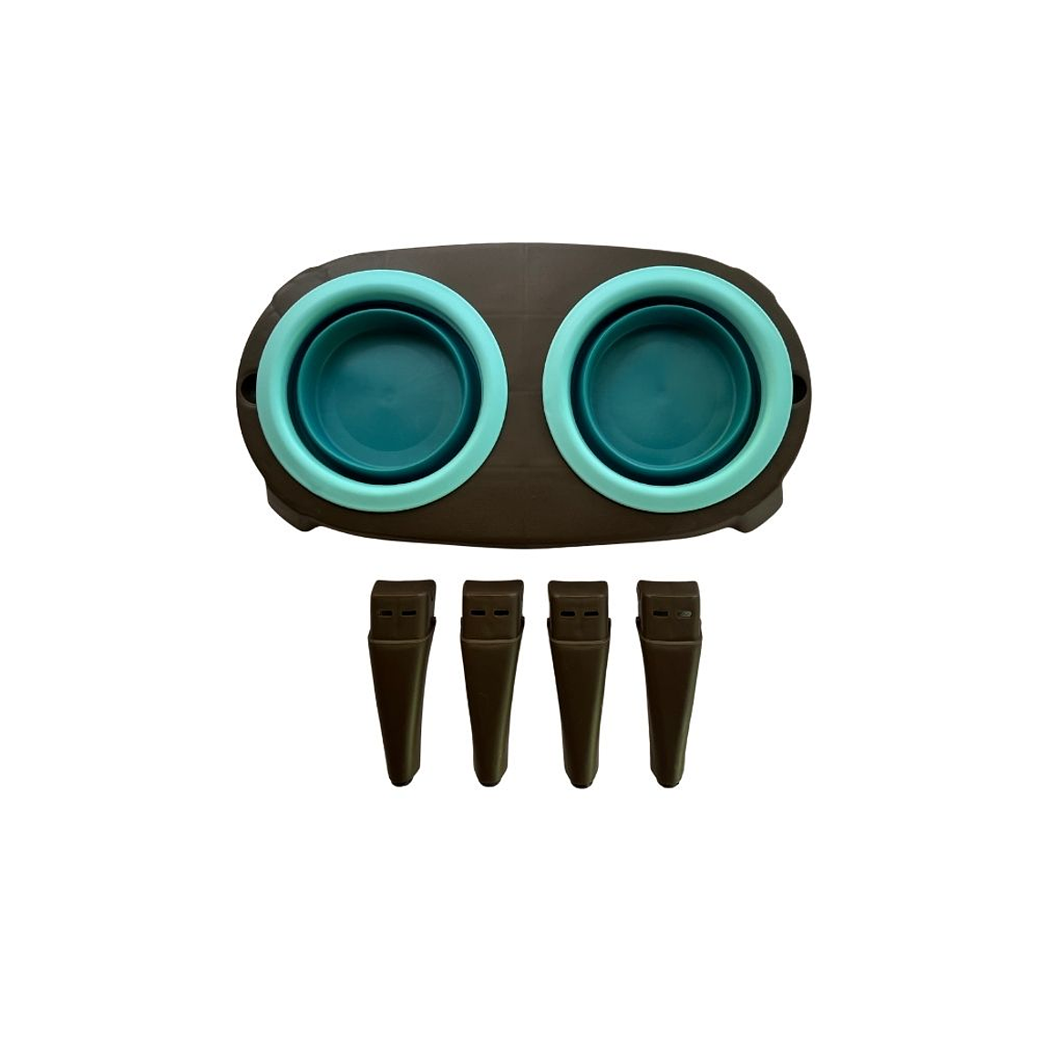 Plato en altura doble plegable para mascotas 6