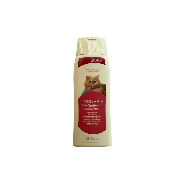 Shampoo pelaje largo para gato 250 ml Bioline 1