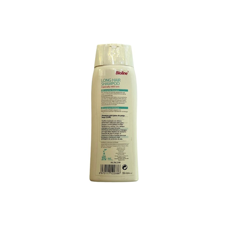 Shampoo pelaje largo para gato 250 ml Bioline 2