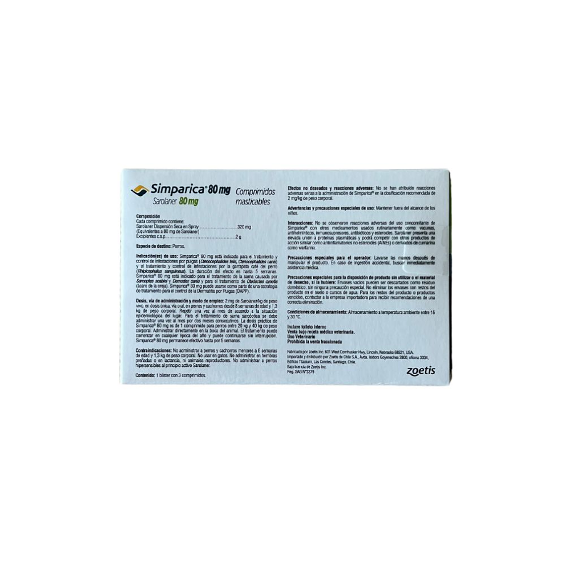 Simparica 3 comprimidos 20 a 40 kilos perros 2