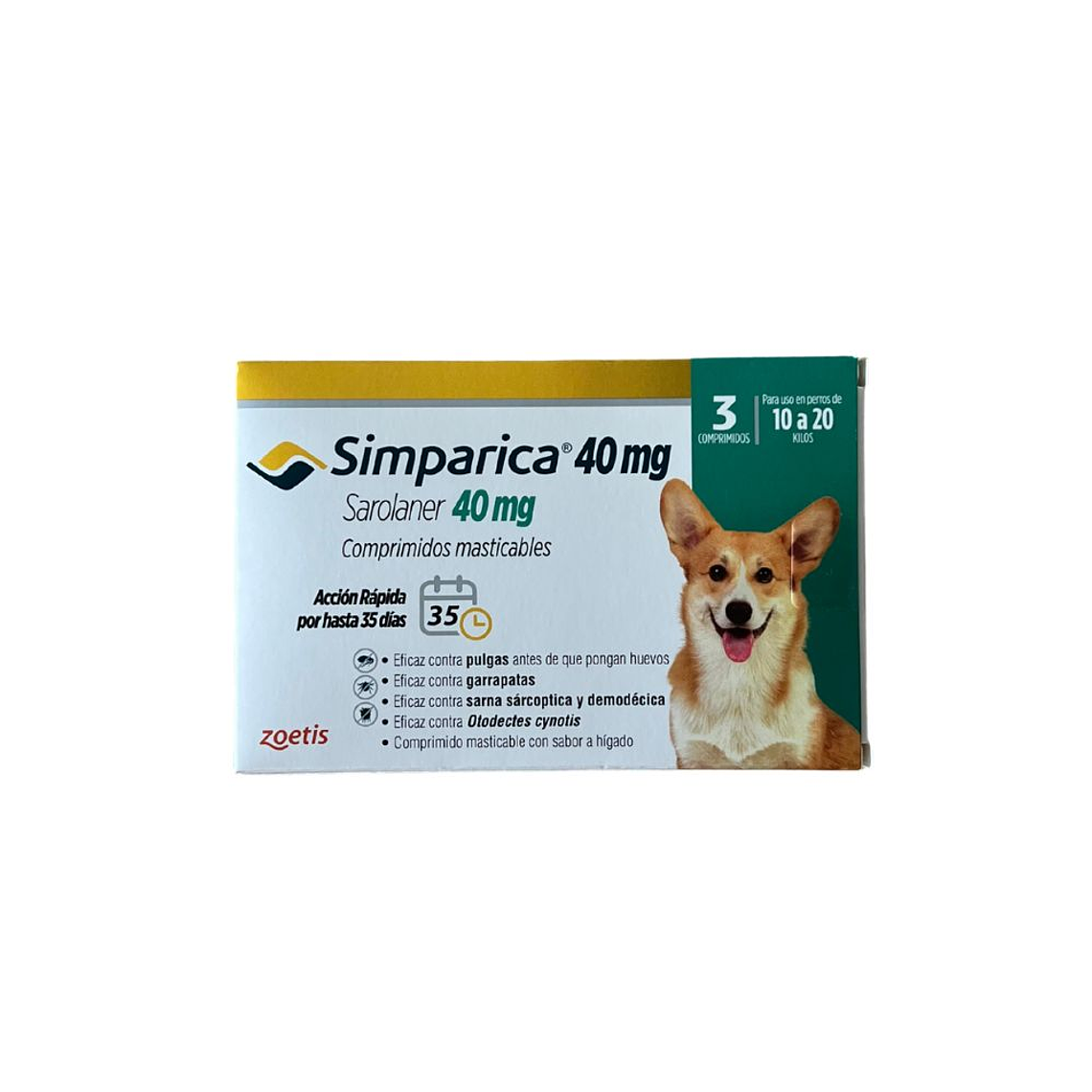 Simparica 3 comprimidos 10 a 20 kilos perros 1