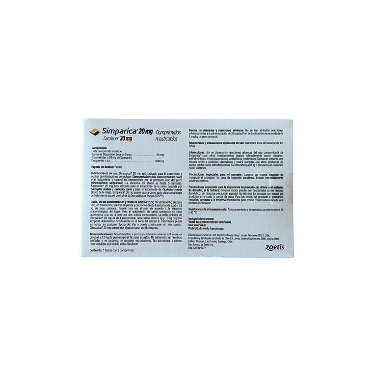 Simparica 3 comprimidos 5 a 10 kilos perros 2