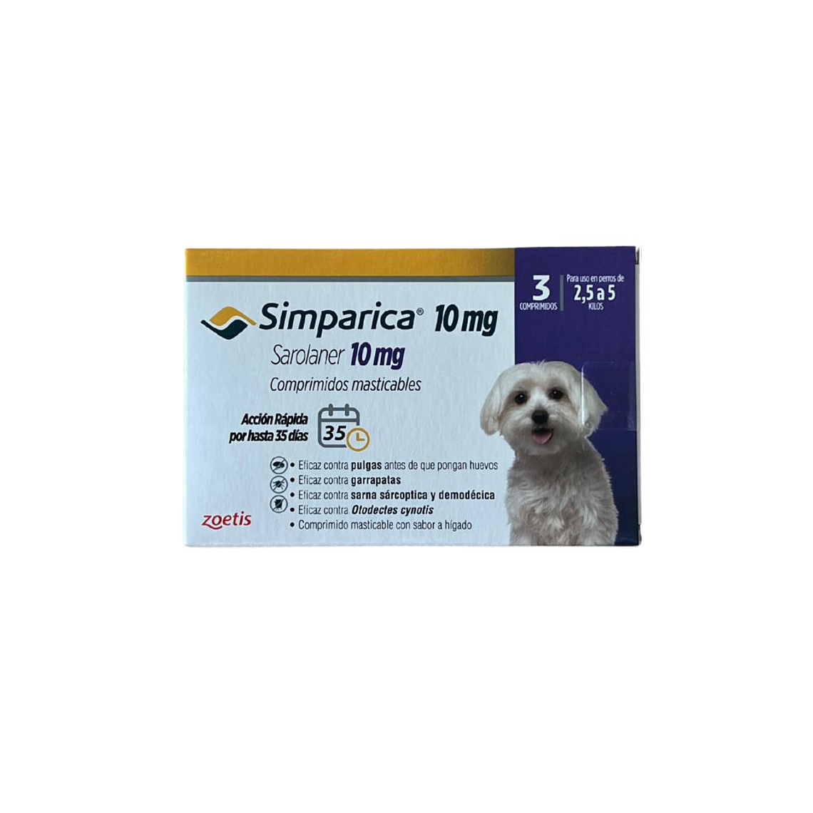 Simparica 3 comprimidos 2,5 a 5 kilos perros 1