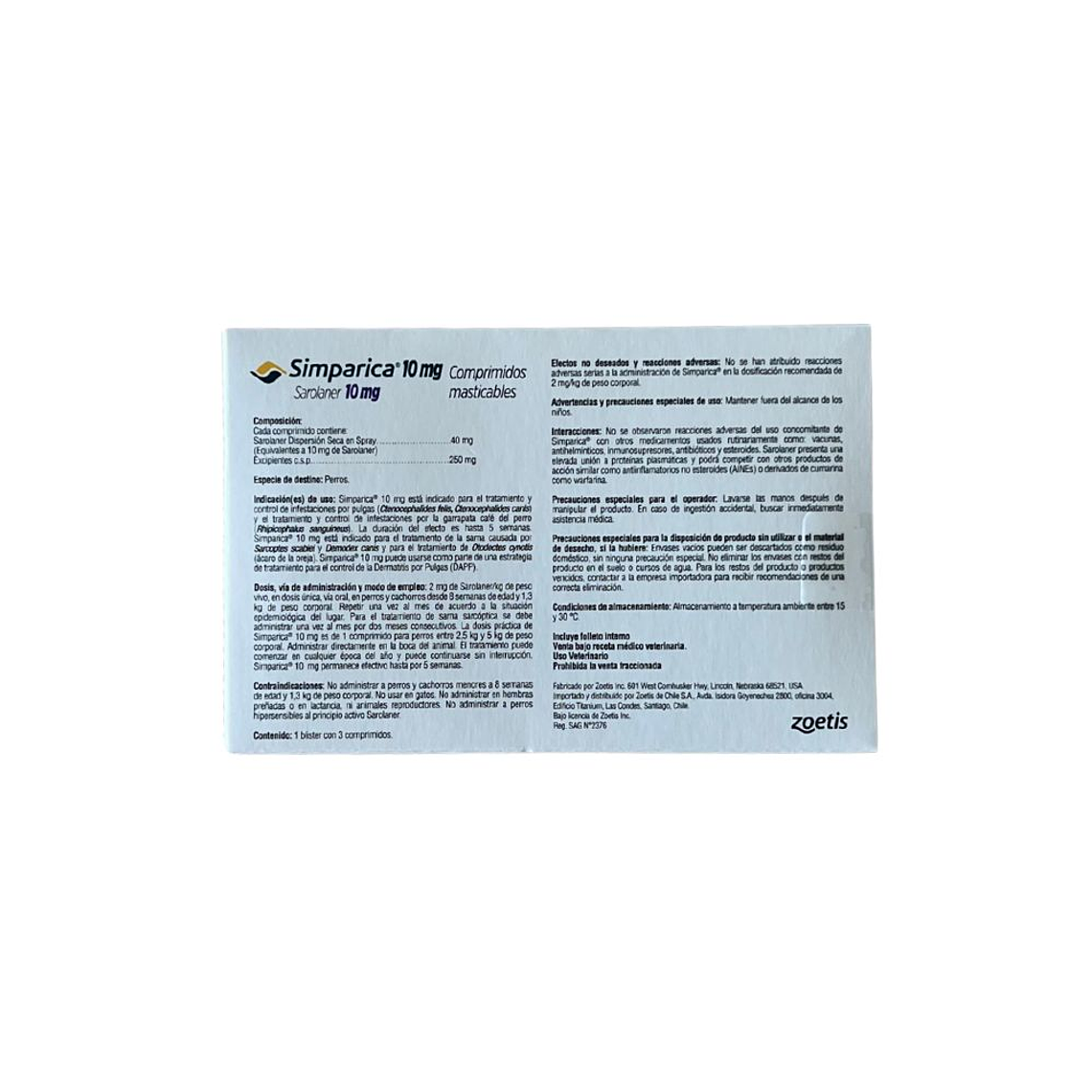 Simparica 3 comprimidos 2,5 a 5 kilos perros 2
