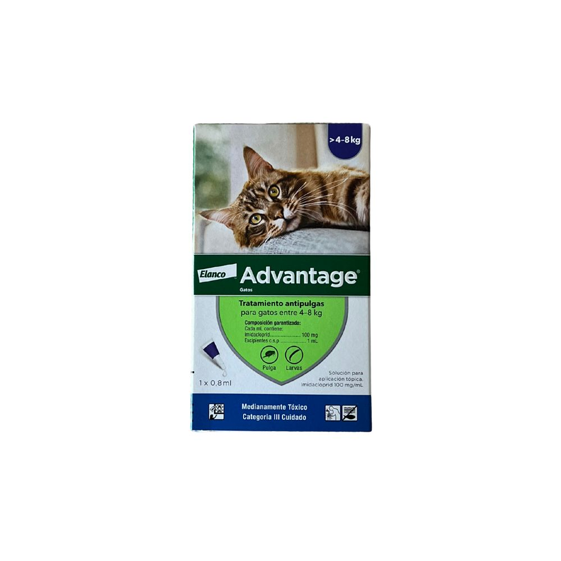Pipeta antipulgas para gato de 4 a 8 Kg Advantage 1