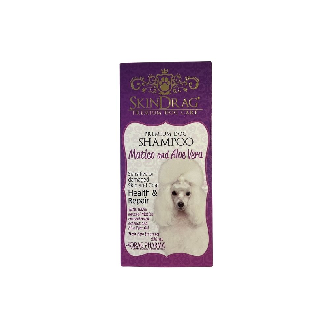 Shampoo premium matico y aloe vera 250 ml para perros Skingrag 4