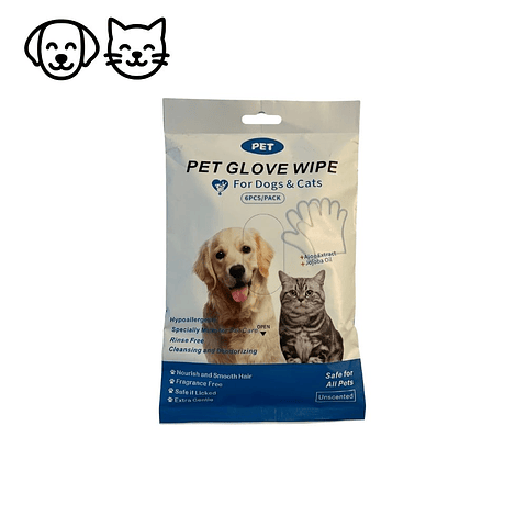 Toallitas tipo guantes para mascotas 12 unidades Pet