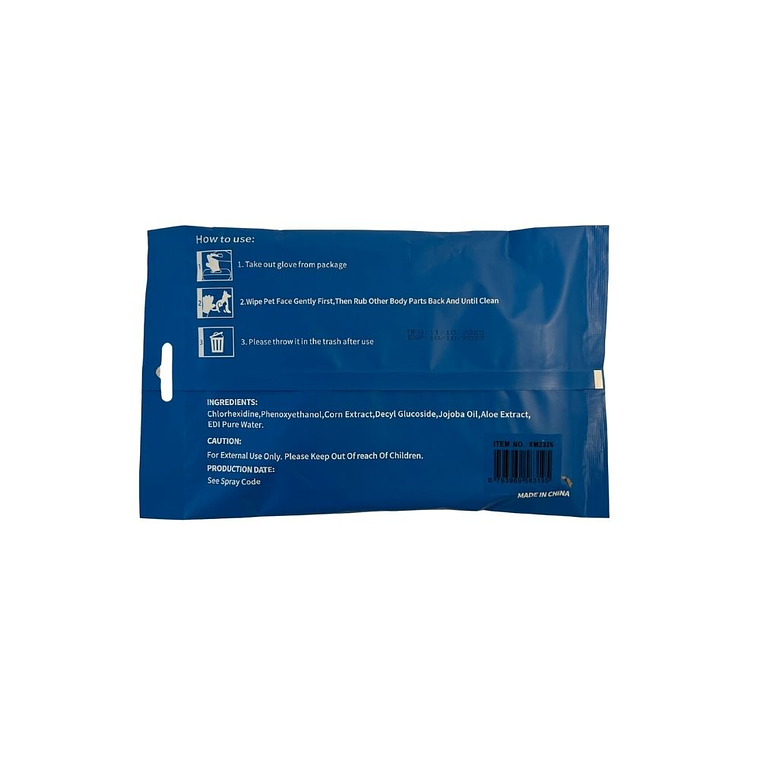 Toallitas tipo guantes para mascotas 12 unidades Pet 3