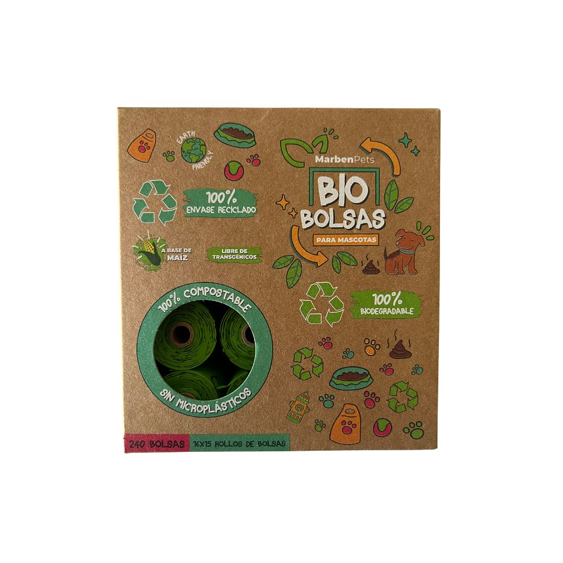 Bolsas biodegradables pack 16 rollos para desechos 2