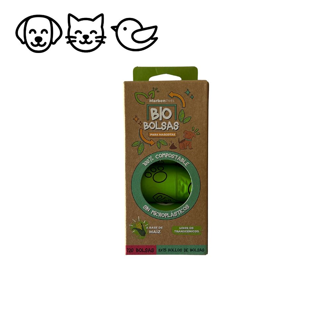 Bolsas biodegradables pack de 8 rollos para desechos 1