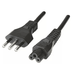 Cable poder trébol con enchufe macho de 3P - 1.8 mts - 10 A.