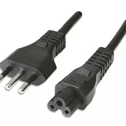 Cable poder trebol con enchufe macho de 3P - 1.8 mts.