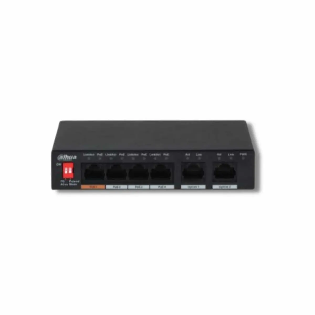 Foto de Switch PoE Dahua 4 Puertos 10/100 + 2 Uplink, 60 W, No Administrable