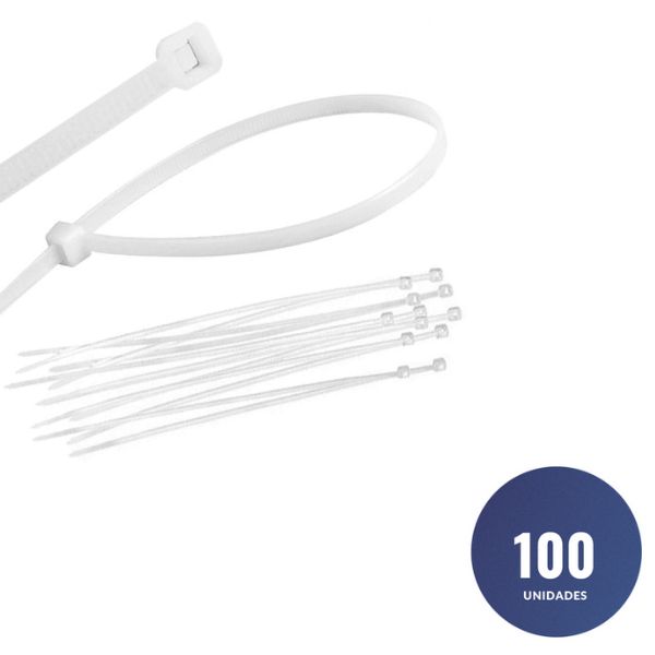 Amarras Plasticas 200 *4.8 mm. Blancas 1