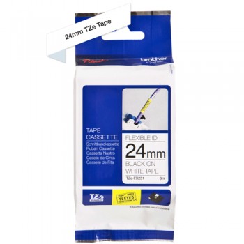 Cinta TZeFX251 24 mm Negro sobre Blanco Flexible 1