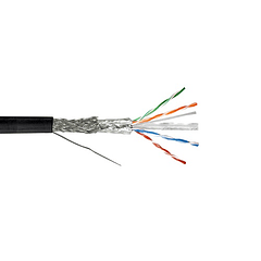 Cable de Red SF/UTP 4 Pares Cat. 6 Unifilar Exterior - Negro