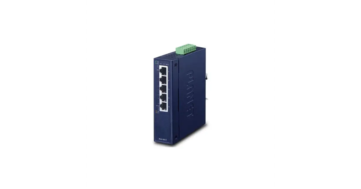 Switch 5 puertos IP30 1G Riel-DIN Industrial Planet