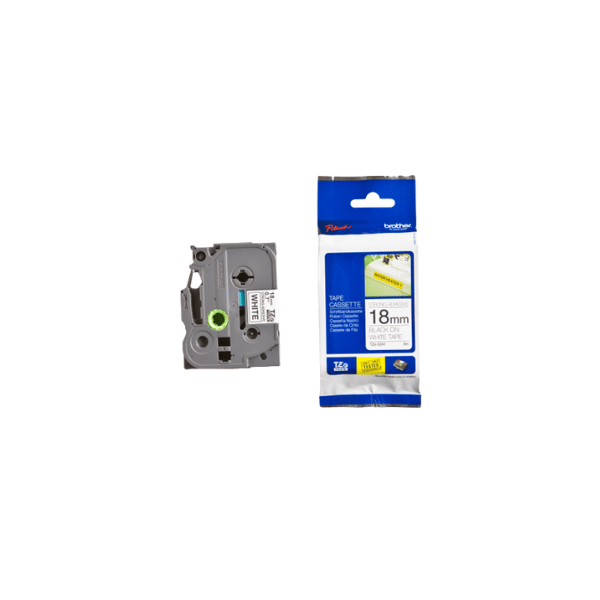 Cinta Tze-S241 18 mm Negro sobre Blanco 1