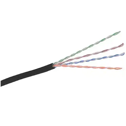 Cable de red UTP Cat 6 unifilar exterior negro (305 m)