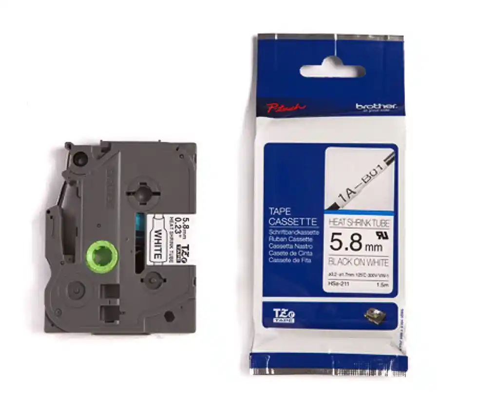 Cinta HSe211 5.8 mm Negro sobre Blanco 1