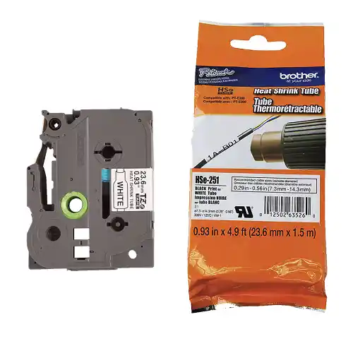 Cinta HSe251 23.6 mm Negro sobre Blanco 1