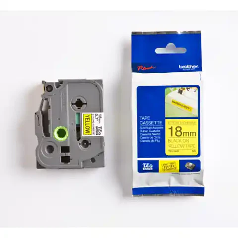 Cinta TZe-S641 18 mm negro sobre amarillo