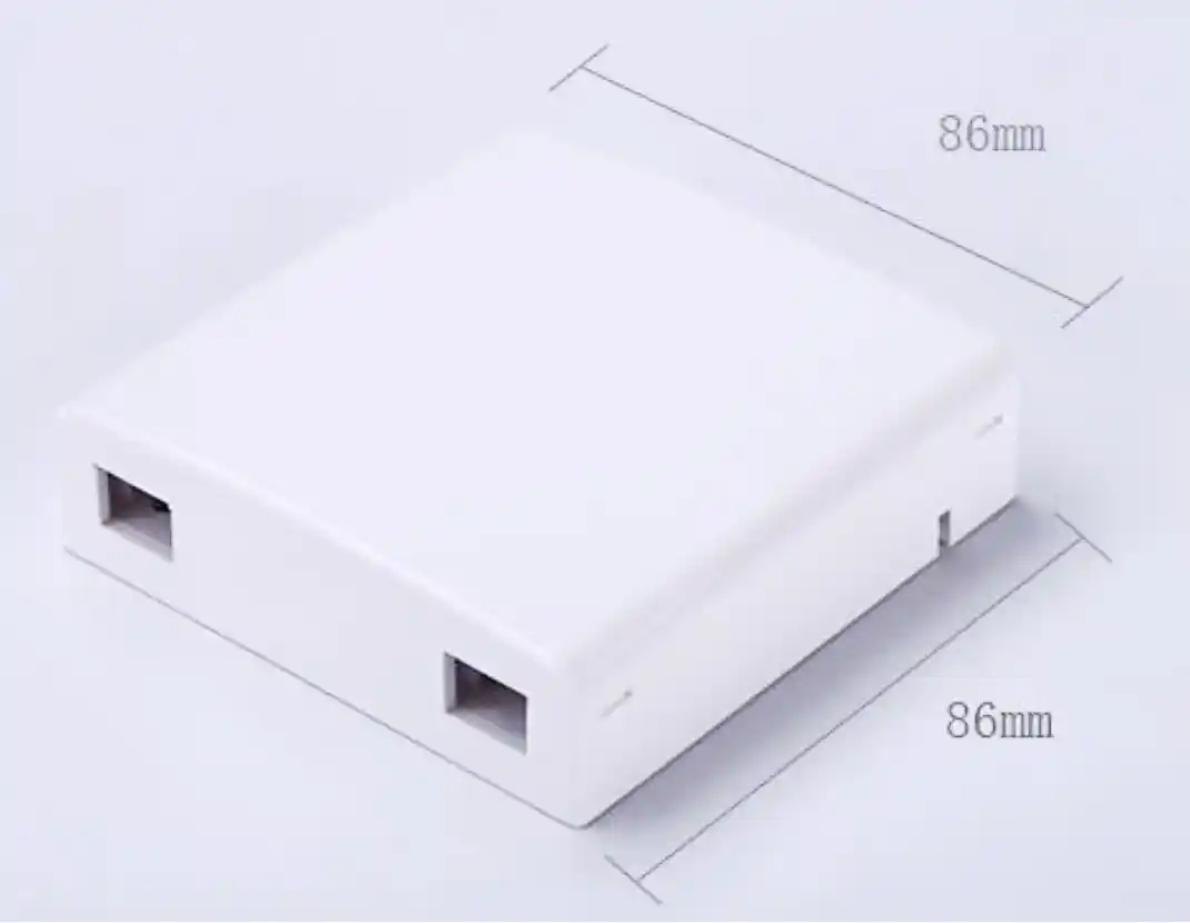 Roseta para fibra óptica FTTH 2 puertos 86x86x25mm 1