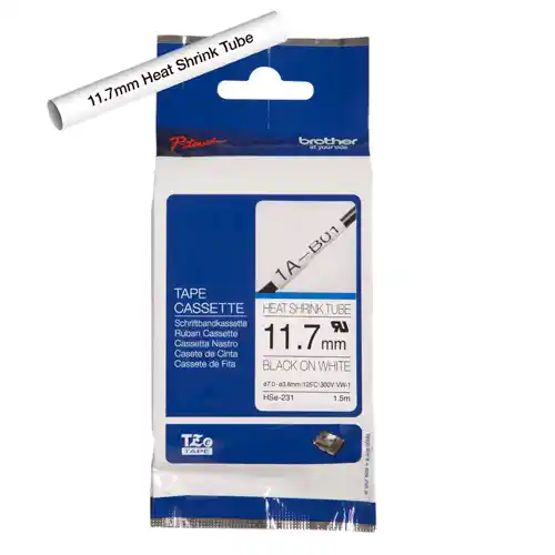 Cinta HSe231 11.7 mm Negro sobre Blanco 1