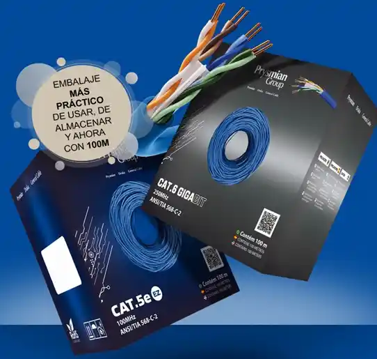 Cable de Red UTP CAT. 6 Unifilar Azul LSZH (Caja 100 Mts) 1