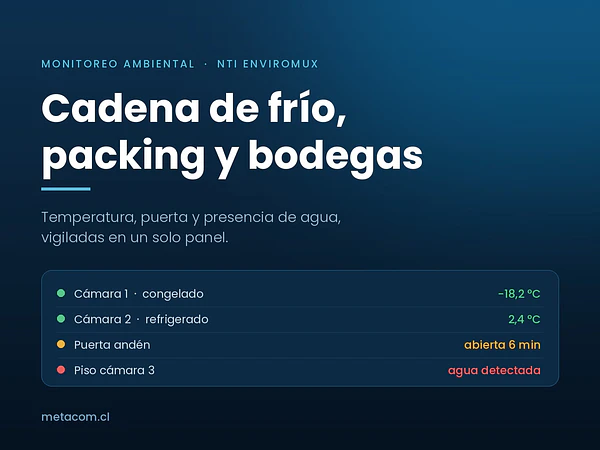 Monitoreo ambiental en la industria: cadena de frío, packing y bodegas