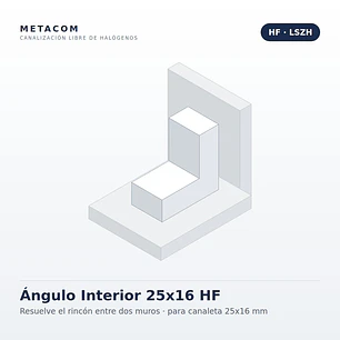 Ángulo Interior 25x16 HF para Canaleta Libre de Halógenos