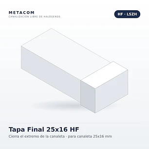 Tapa Final 25x16 HF para Canaleta Libre de Halógenos