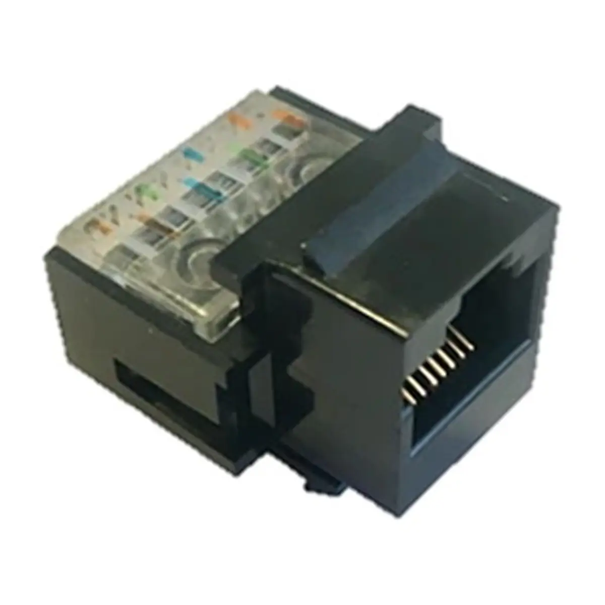 Foto de Conector Hembra RJ-45 Cat 5e Negro (Jack)