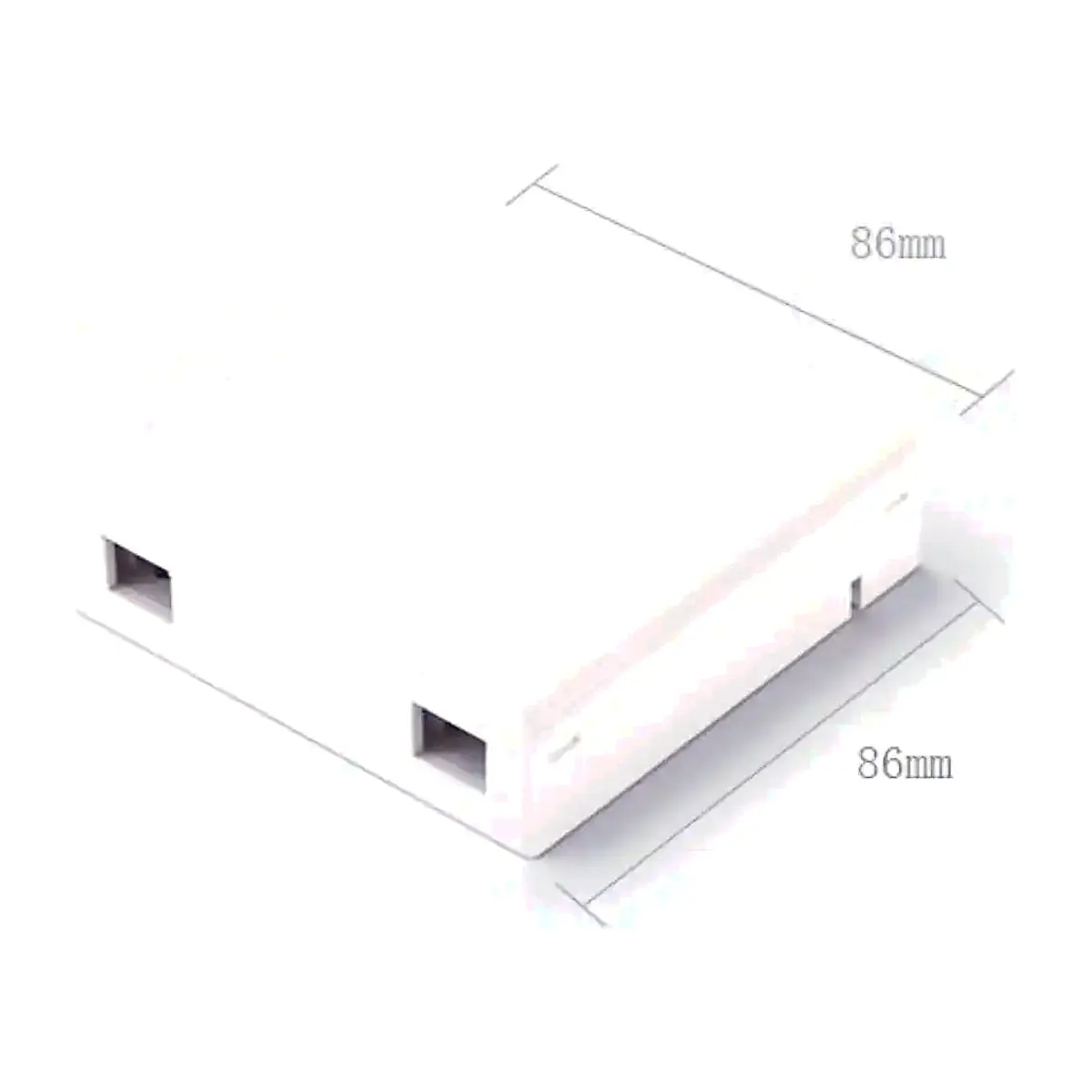 Foto de Roseta para fibra óptica FTTH 2 puertos 86x86x25mm