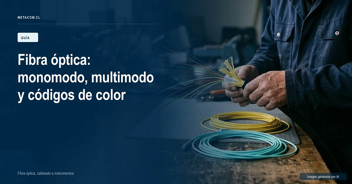 Fibra óptica: monomodo, multimodo, códigos de color TIA-598 y cuándo preferirla al cobre
