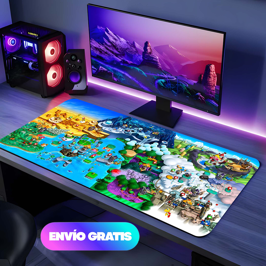 Mousepad Gamer Super Mario Bros - Tela Speed | Waterproof | 4 mm 1