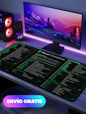Mousepad Gamer Atajos de Excel - Tela Speed | Waterproof | 4 mm