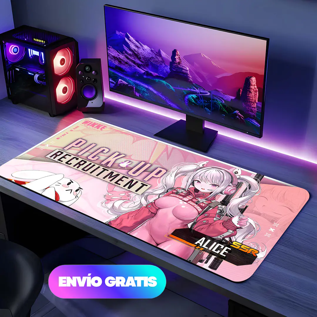 Mousepad Gamer Alice, Nikke - Tela Speed | Waterproof | 4 mm 1