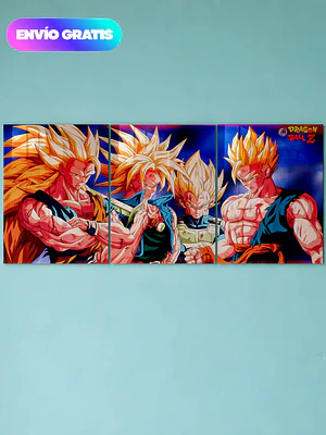 Cuadro triple Dragon Ball Z 40x90 Cms