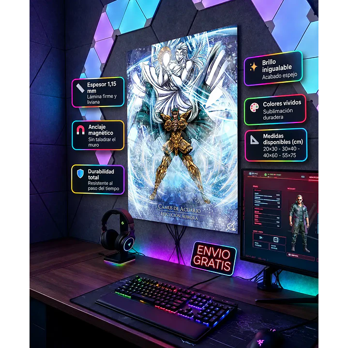 Cuadro Metálico Camus de Acuario - Caballeros del Zodiaco / Saint Seiya 1