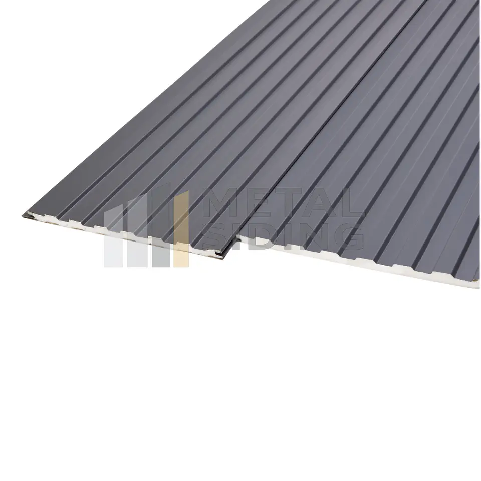 Metal Siding ranurado color Grafito Caja 8 Planchas 4